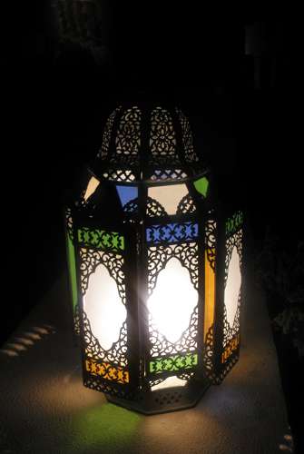 handgefertigte Orientalische Lampen aus Schmiedeeisen und Glas